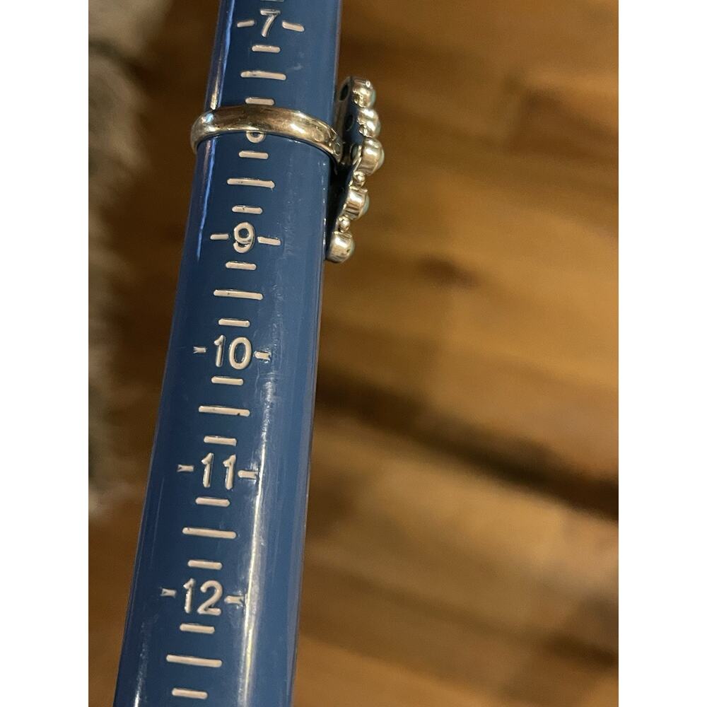 Native Style Turquoise Cluster Ring Sterling Silv… - image 6